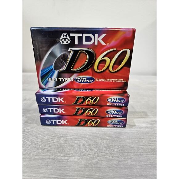 Lot of 4 TDK IEC1/Type I, D60, 60 Minute Blank Audio Cassette Tapes, New, Sealed - Picture 1 of 3